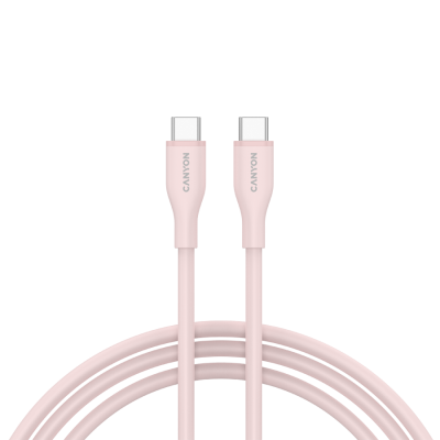 CANYON Kabel CC60SC10 C-C 60W 1m Silikonowy Różowo - Piaskowy