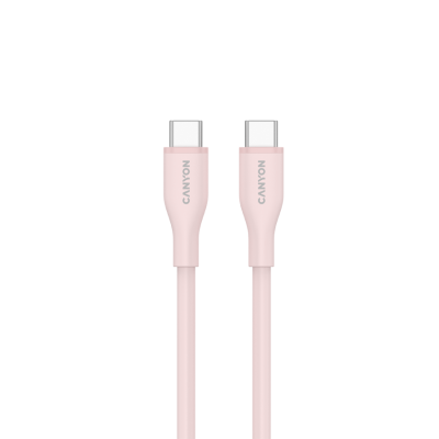 CANYON Kabel CC60SC10 C-C 60W 1m Silikonowy Różowo - Piaskowy