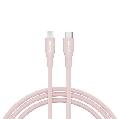 CANYON Kabel CLNM60 C-L 60W MFI 1m Silikonowy Różowy