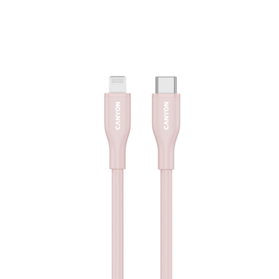 CANYON Kabel CLNM60 C-L 60W MFI 1m Silikonowy Różowy