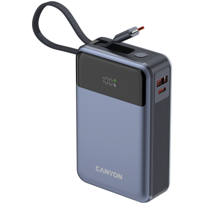 Canyon OnPower 600 – powerbank 20 000 mAh z szybkim ładowaniem PD 65 W Grafitowa