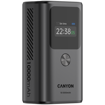 Canyon OnPower 130 – powerbank 10 000 mAh, 30 W, Dark Grey (CNS‑CPB130DG)