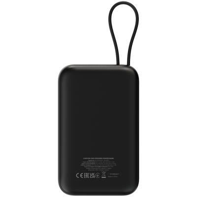 CANYON Powerbank OnPower 101 z kablem 10000 mAh PD22.5W Czarny