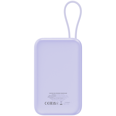 CANYON Power Bank OnPower 101 z kablem 10000 mAh PD22.5W Fiolet