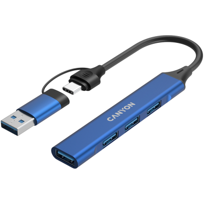 CANYON HUB DS-02 4 w 1 USB-A/C Niebieski