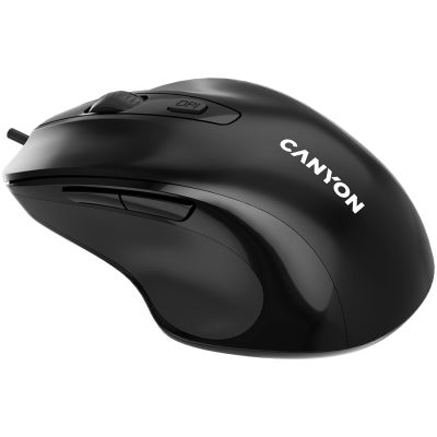 Canyon M‑6 – przewodowa mysz optyczna USB, 3 przyciski (czarna)