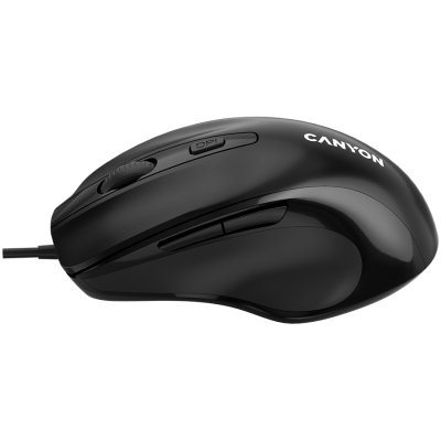 Canyon M‑6 – przewodowa mysz optyczna USB, 3 przyciski (czarna)
