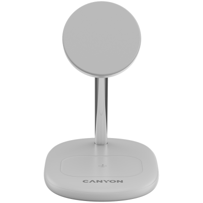 Canyon WCS‑205 – ładowarka bezprzewodowa 2‑w‑1 Qi2 15 W Biała