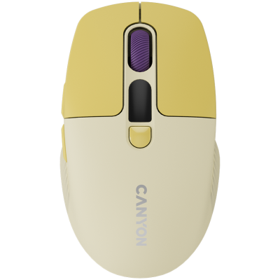 CANYON Mysz bezprzewodowa MW-26 LCD Cicha Dwa Tryby Żóta
