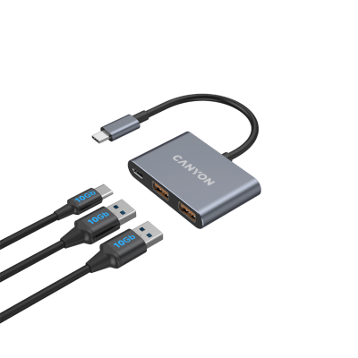 CANYON HUB DS-3 3 w 1 USB-C Ciemnoszary