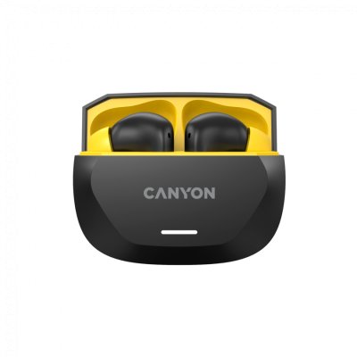 CANYON Słuchawki HEXAGON 7 TWS ANC+ENC Qi Czarno-Żółte