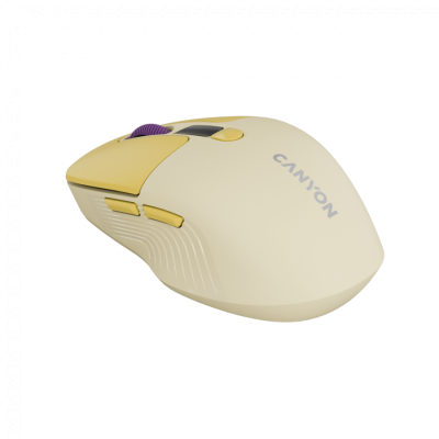CANYON Mysz bezprzewodowa MW-26 LCD Cicha Dwa Tryby Żóta
