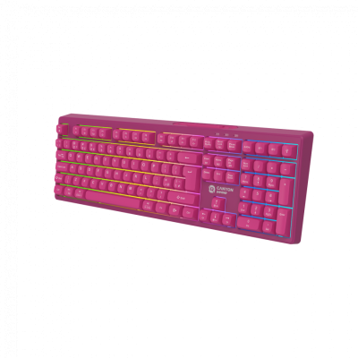 CANYON Klawiatura gamingowa Fortnax GKW-2 RGB Różowa