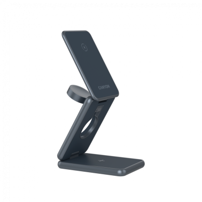 Canyon OnCharge 309 – składana ładowarka bezprzewodowa 3‑w‑1 15 W Metal