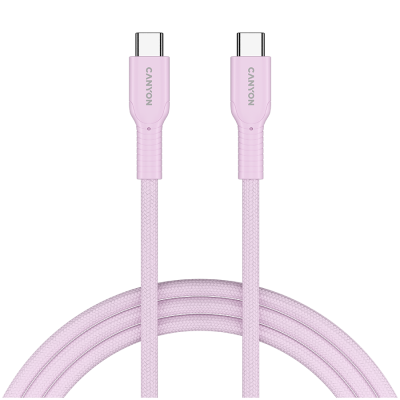 CANYON Kabel OnWire 60CL C-C 60W  w oplocie 1m Różowy