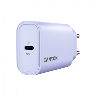 CANYON Ładowarka sieciowa OnCharge 30CL 30W 1xPD EU Fioletowa