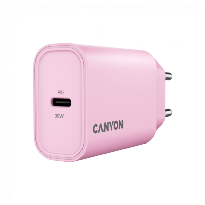 CANYON Ładowarka sieciowa OnCharge 30CL 30W 1xPD EU Różowa