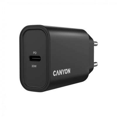 CANYON Ładowarka sieciowa OnCharge 30CL 30W 1xPD EU Czarna