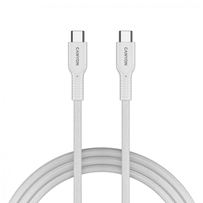 CANYON Kabel OnWire 60CL C-C 60W  w oplocie 1m Biały