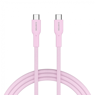 CANYON Kabel OnWire 60CL C-C 60W  w oplocie 1m Różowy