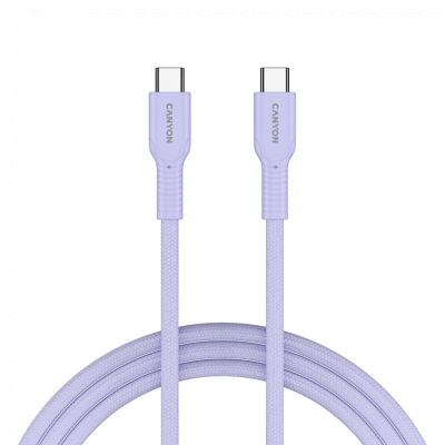 Canyon OnWire 60CL – kabel USB‑C do USB‑C 60 W, 1 m (fioletowy)
