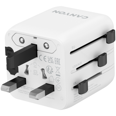 CANYON Adapter Podróżny OnTour One EU/UK/US/AUS Biały