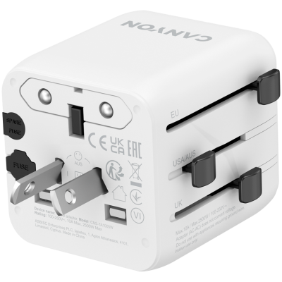 CANYON Adapter Podróżny OnTour One EU/UK/US/AUS Biały