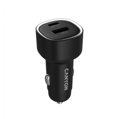CANYON Ładowarka samochodowa OnDrive 48 PD 48W USB-A+USB-C czarna