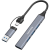 CANYON HUB DS-02 4 w 1 USB-A/C Szary