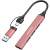 CANYON HUB DS-02 4 w 1 USB-A/C Różowy