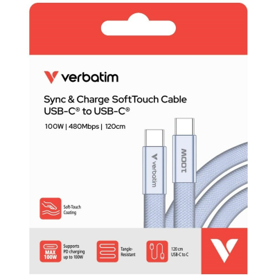 Kabel Verbatim USB typ C - USB typ C 1,2 m fioletowy 30278