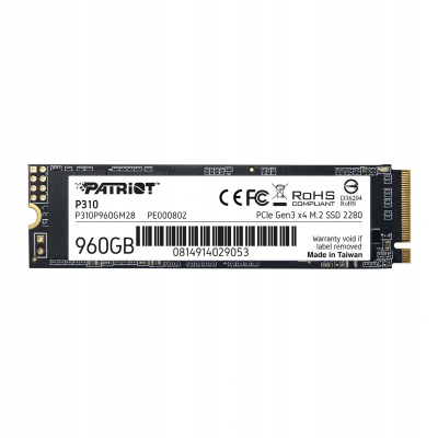 Patriot SSD P310 960GB M.2 2280 2100/1800 PCIe