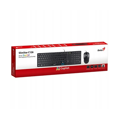 Genius SlimStar C126 COPILOT zestaw klawiatura (USB) CZ/SK + optyczna mysz
