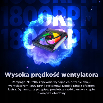 Rampage Wentylator do obudowy 120MM 1800RPM Infinite loop ARGB czarny PWM