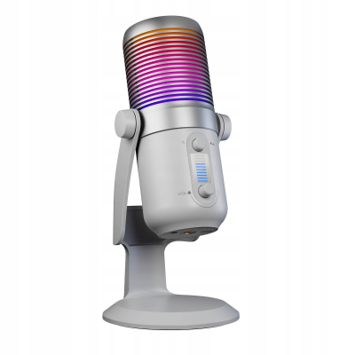 Rampage Diyez Mikrofon gamingowy dotykowy RGB USB-C biały