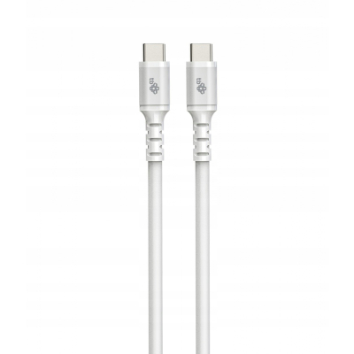 Kabel USB C - USB C 1 m. silikonowy biały