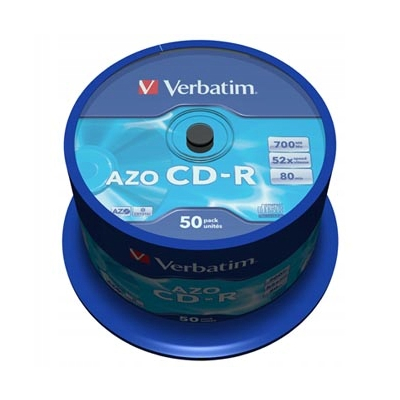 Verbatim CD-R AZO Crystal 50-pack 700MB 52x 80min. 12cm bezspindle