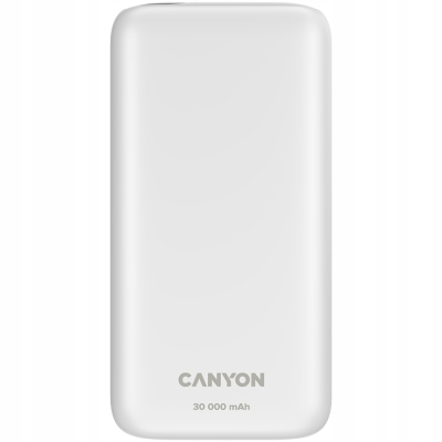 CANYON Powerbank PB301 LED 30000 mAh PD 20W QC 3.0 Biały