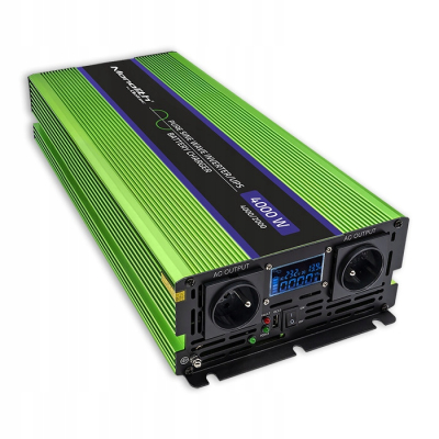 Qoltec Przetwornica Monolith ładowanie baterii UPS 2000W 4000W 12V/230V |Cz