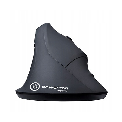 Powerton ERGO SHARK Mysz bezprzewodowa, czarna, 1600DPI