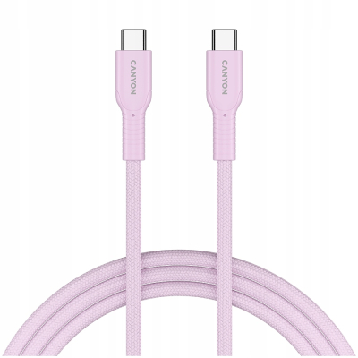 CANYON Kabel OnWire 60CL C-C 60W w oplocie 1m Różowy