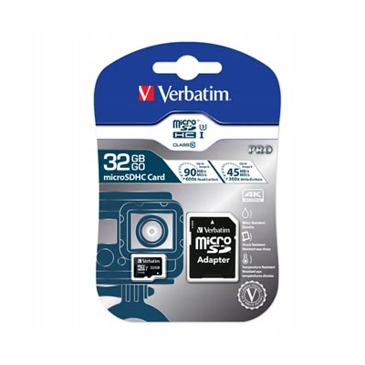 Verbatim Karta pamięci U3, 32GB, micro SDHC 47041, UHS-I U3, V30 z adapterm