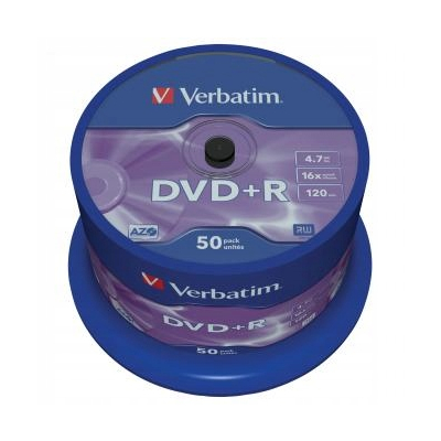 Verbatim DVD+R Matt Silver 4.7GB 16x spindle 50-pack 12cm do archiwizacji