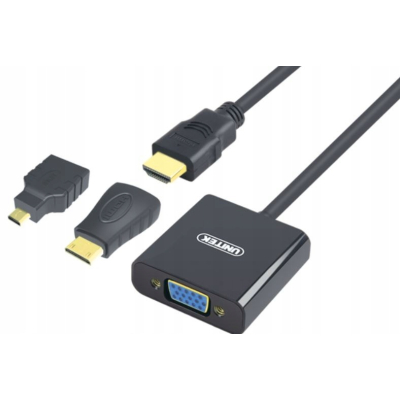 Unitek Y-6355 adapter Micro/Mini HDMI do VGA+audio