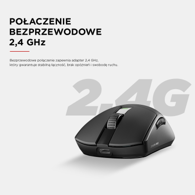 Rampage Zenith Pro Black mysz bezprzewodowa 26000 DPI czarna PAW3395 BT 5.2