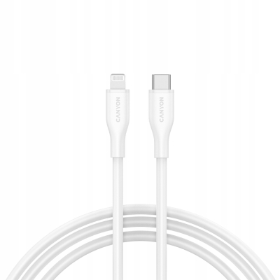 CANYON Kabel CLNM60 C-L 60W MFI 1m Silikonowy Biały