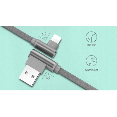 Unitek C14055GY Przewód USB-Lightning kątowy 1m