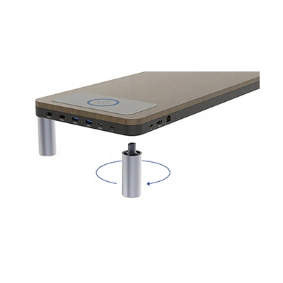 Powerton ERGO DOKY Podstawa pod monitor z stacją dokującą, szary