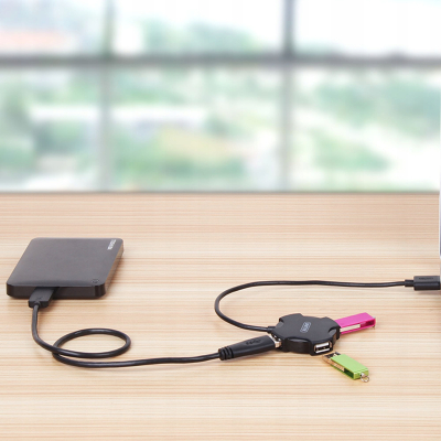 Unitek Y-2178 hub 4x USB 2.0 micro - czarny
