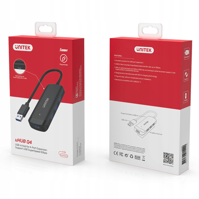 Unitek H1111D HUB USB-A 4xUSB3.0 5Gbps